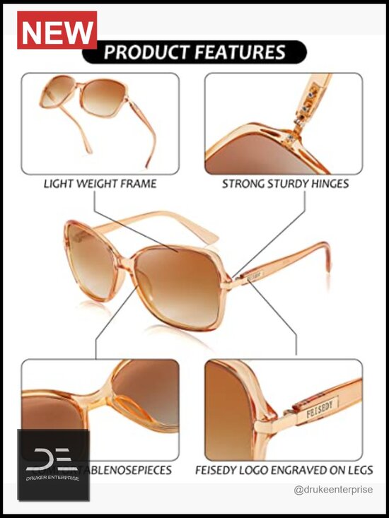 Vintage Square Polarized Sunglasses with UV400 Protection main image 6